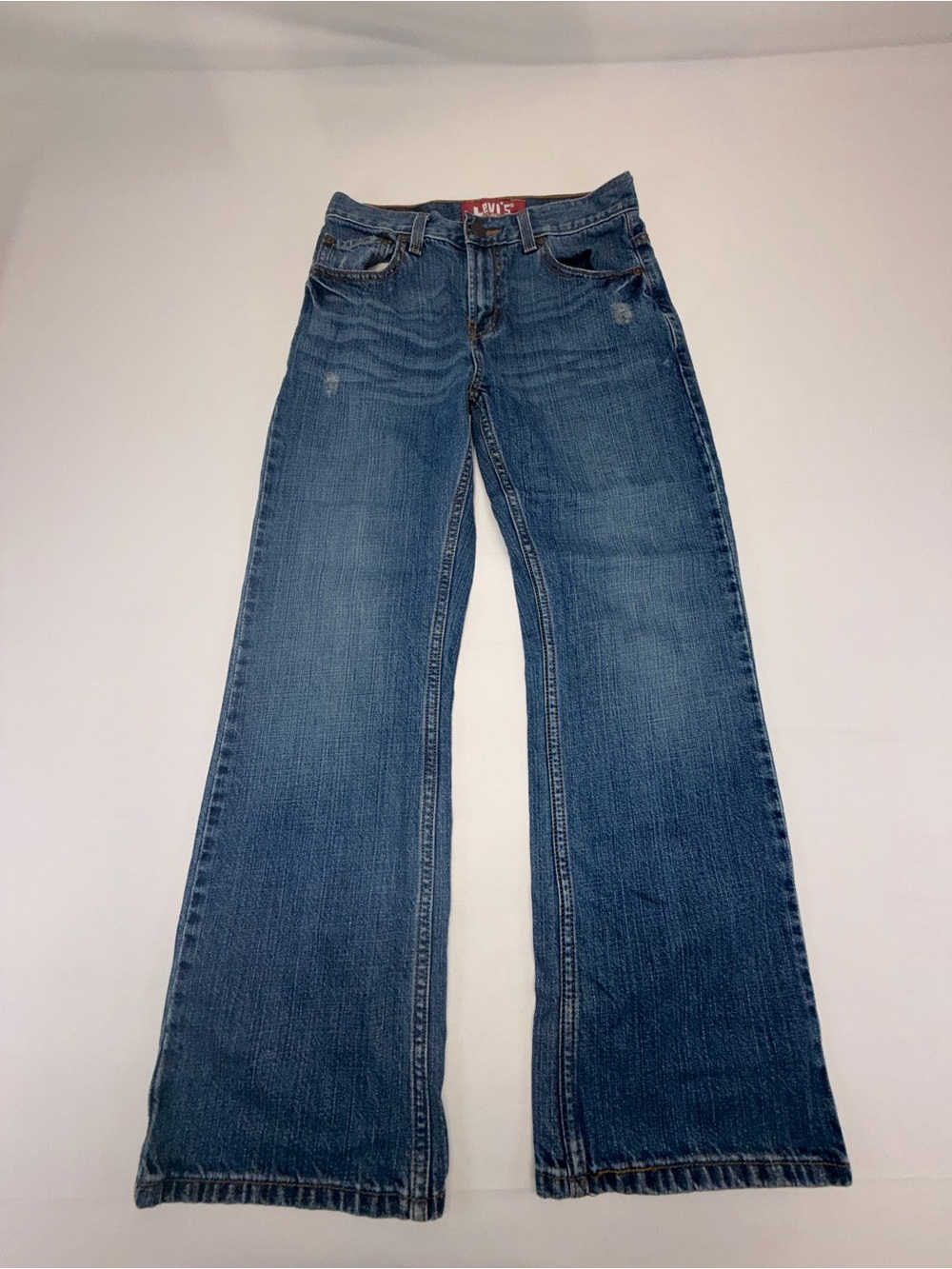 Levi’s 527 Women’s Jeans Size 14 Regular Bootcut Blue Distressed 100% Cotton